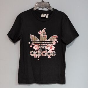 Adidas Women's Black Floral Graphic Tee